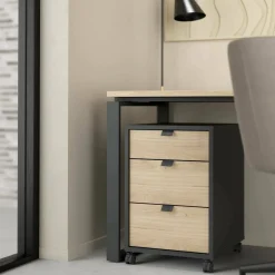 Cassettiera piccola rovere e grigia 48x60h cm - Agazzino