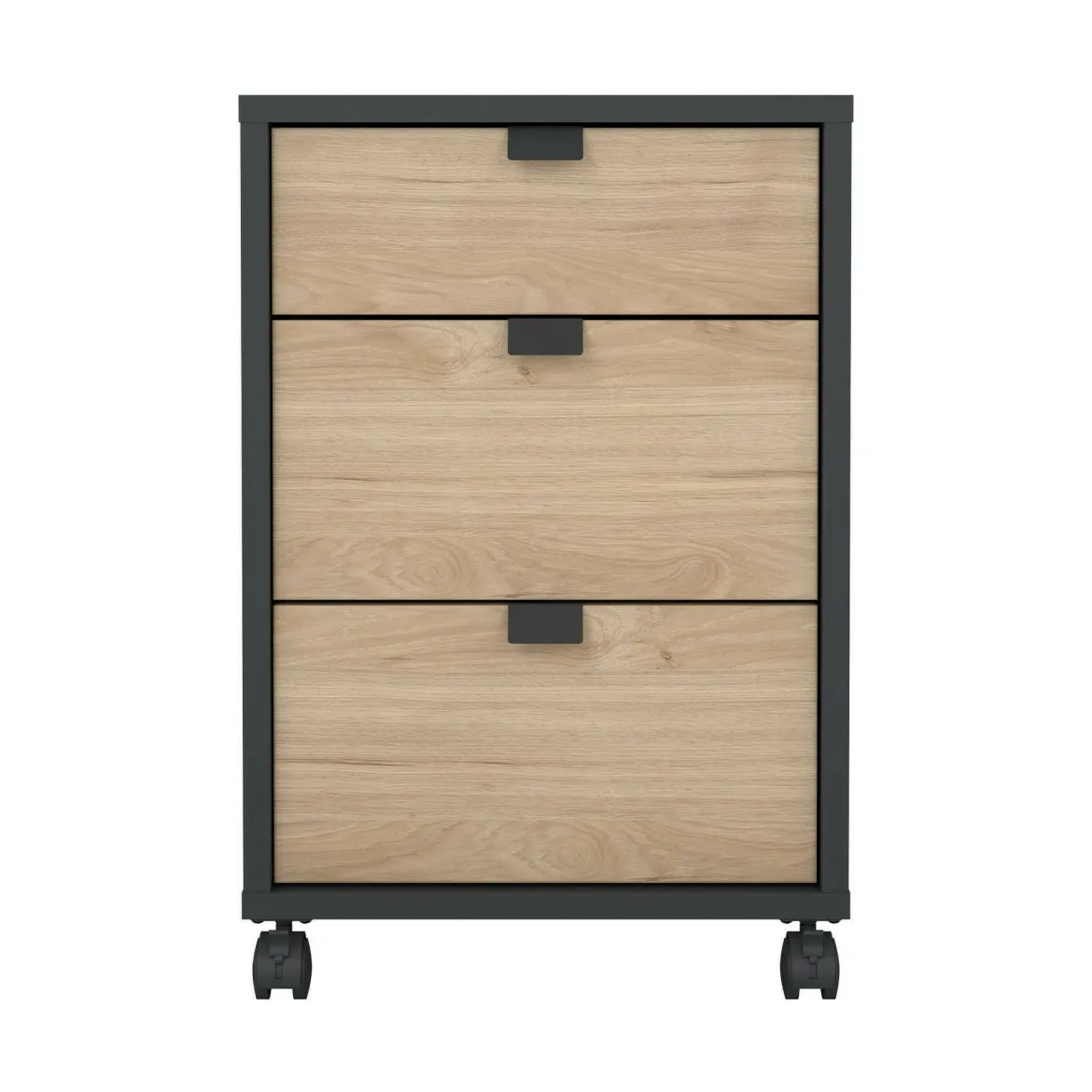 Cassettiera piccola rovere e grigia 48x60h cm - Agazzino
