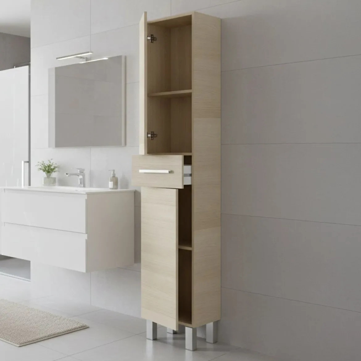 Colonna 2 ante minimal 35x182h cm rovere - Alka