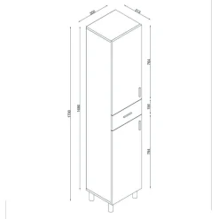 Colonna 2 ante 35x179h cm bianco - Giuda
