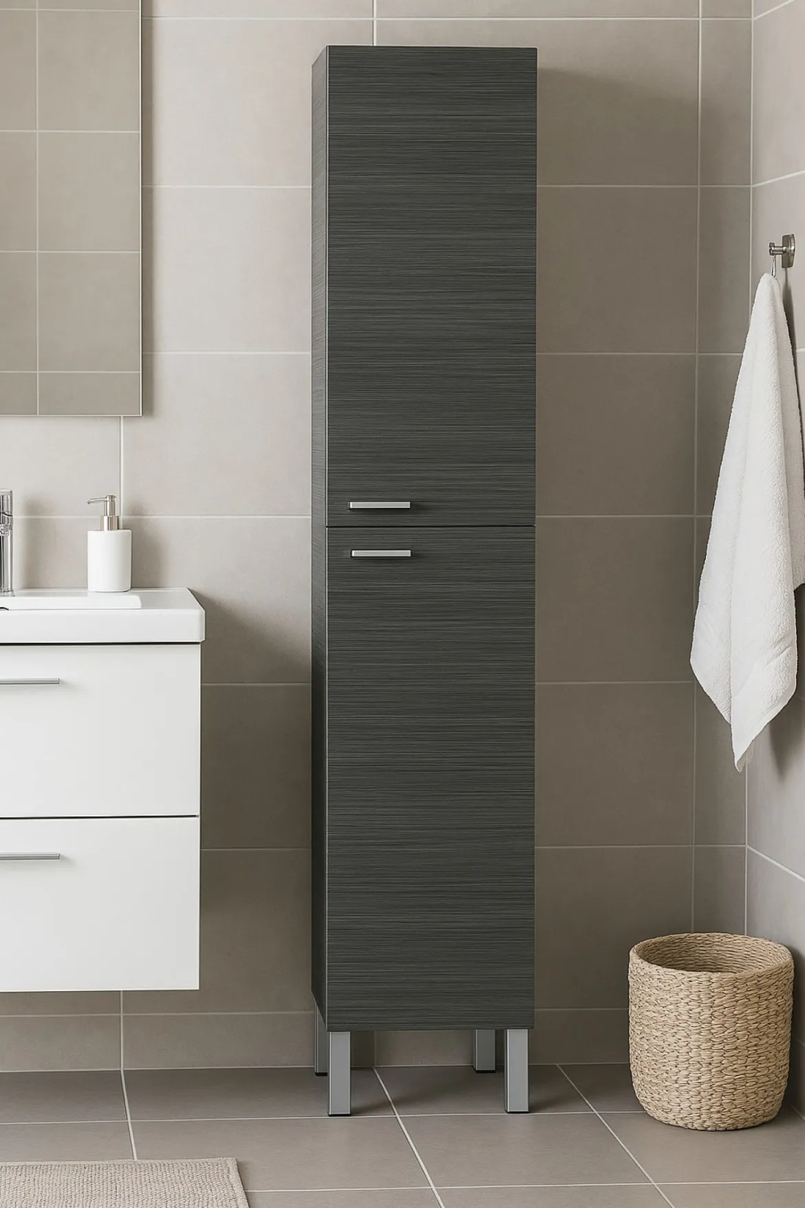 Colonna 2 ante 30x182h cm grigio cenere - Ark