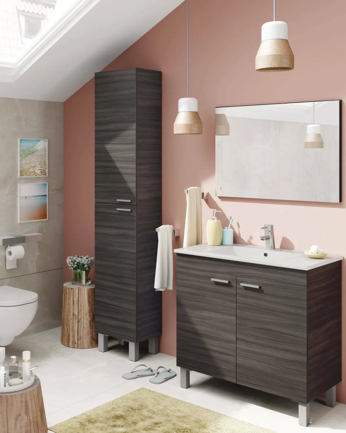 Colonna 2 ante 30x182h cm grigio cenere - Ark
