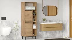 Colonna bagno in legno 2 ante 160x45h cm noce - Merbok