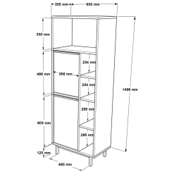 Colonna bagno in legno 2 ante 160x45h cm noce - Merbok