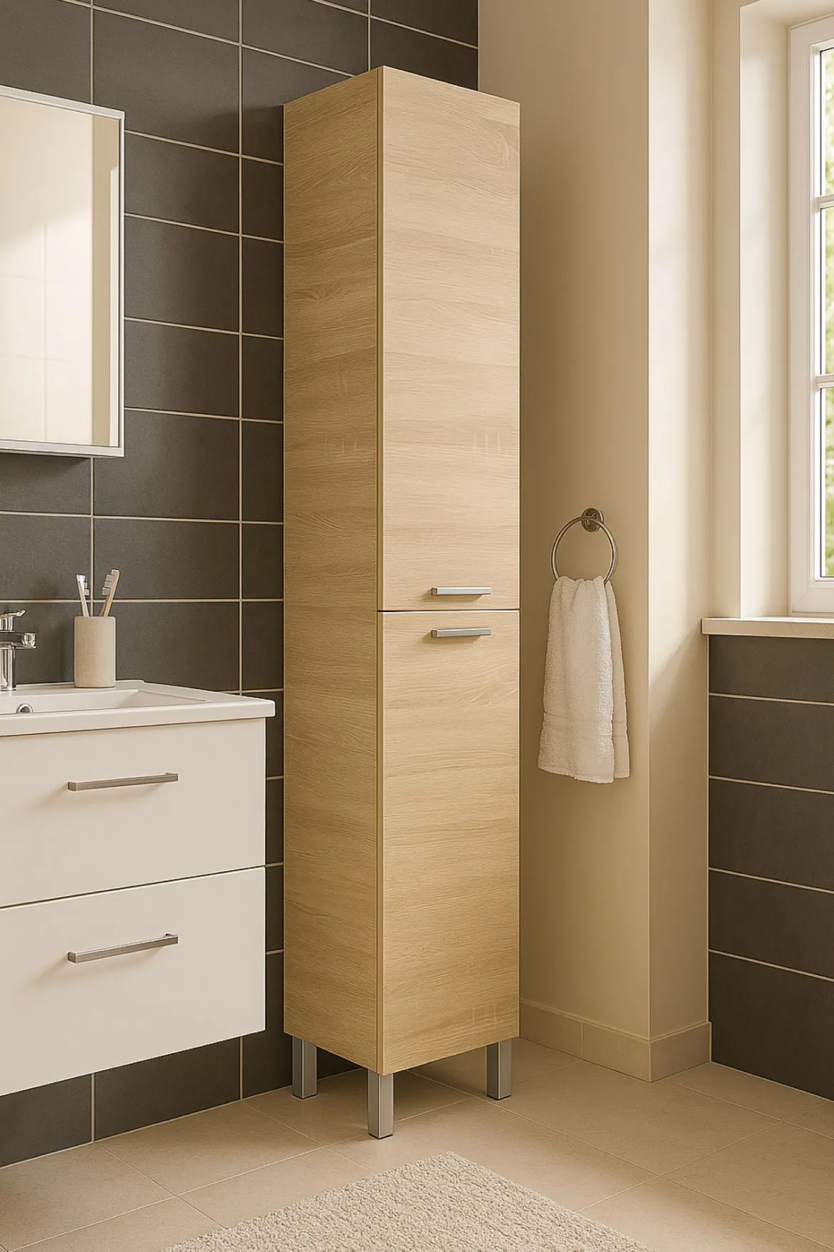 Colonna moderna 2 ante 30x182h cm rovere - Ark