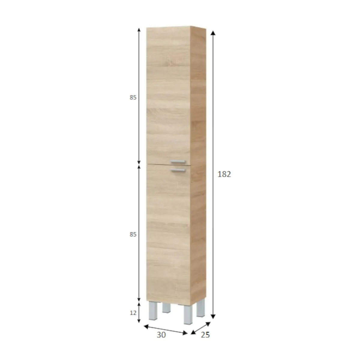 Colonna moderna 2 ante 30x182h cm rovere - Ark