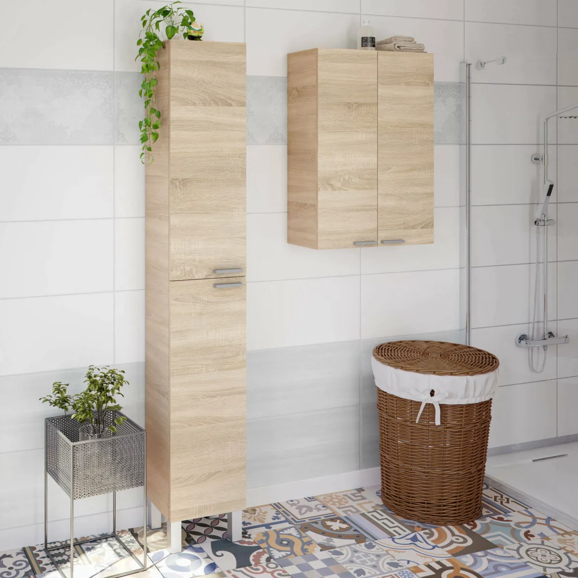 Colonna moderna 2 ante 30x182h cm rovere - Ark