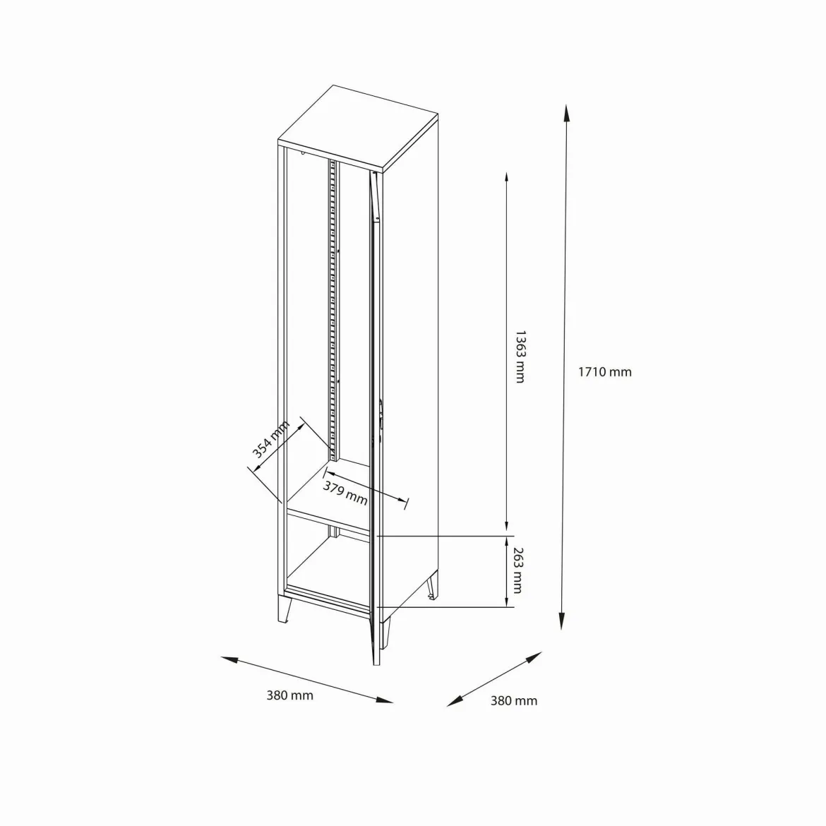 Colonna 38x180h cm ardesia - Soleto
