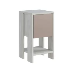 Comodino 1 anta bianco e tortora 30x30x55h cm - Filippa