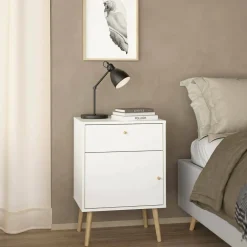 Comodino 1 anta bianco 50x39x72h cm - Antenati