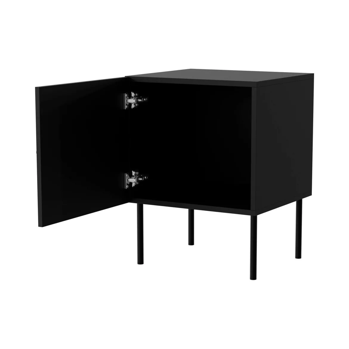 Comodino 1 anta nero 45x39x59h cm - Set di 2 comodini Crecchio