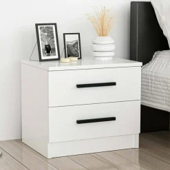 Comodino basso bianco 50x47x40h cm - Iune
