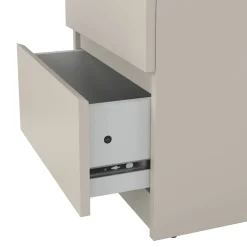 Comodino Beige 2 Cassetti un Ripiano 40x40x50h cm, Apertura Scorrevole - Azar