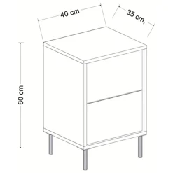 Comodino Beige Marmo oro un Ripiano Apertura Battente 40x35x60h cm, Un'anta - Vestone