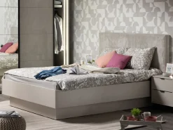 Comodino Beige Nero un Ripiano 2 Cassetti 48x40x52h cm, Apertura Scorrevole - Scarlino