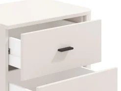 Comodino Bianco Nero un Ripiano 3 Cassetti 45x40x63h cm, Apertura Scorrevole - Talana