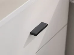 Comodino Bianco Nero un Ripiano 3 Cassetti 45x40x63h cm, Apertura Scorrevole - Talana