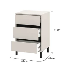 Comodino Bianco Nero un Ripiano Apertura Battente 40x35x60h cm, Un'anta - Vestone
