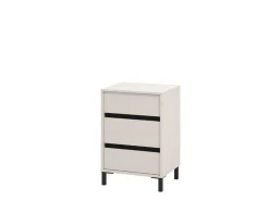 Comodino Bianco Nero un Ripiano Apertura Battente 40x35x60h cm, Un'anta - Vestone