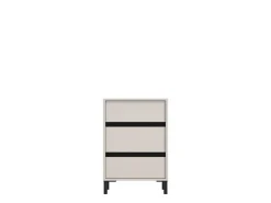 Comodino Bianco Nero un Ripiano Apertura Battente 40x35x60h cm, Un'anta - Vestone