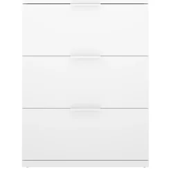 Comodino Bianco un Ripiano 3 Cassetti 34x42x57h cm, Apertura Scorrevole - Sturgis