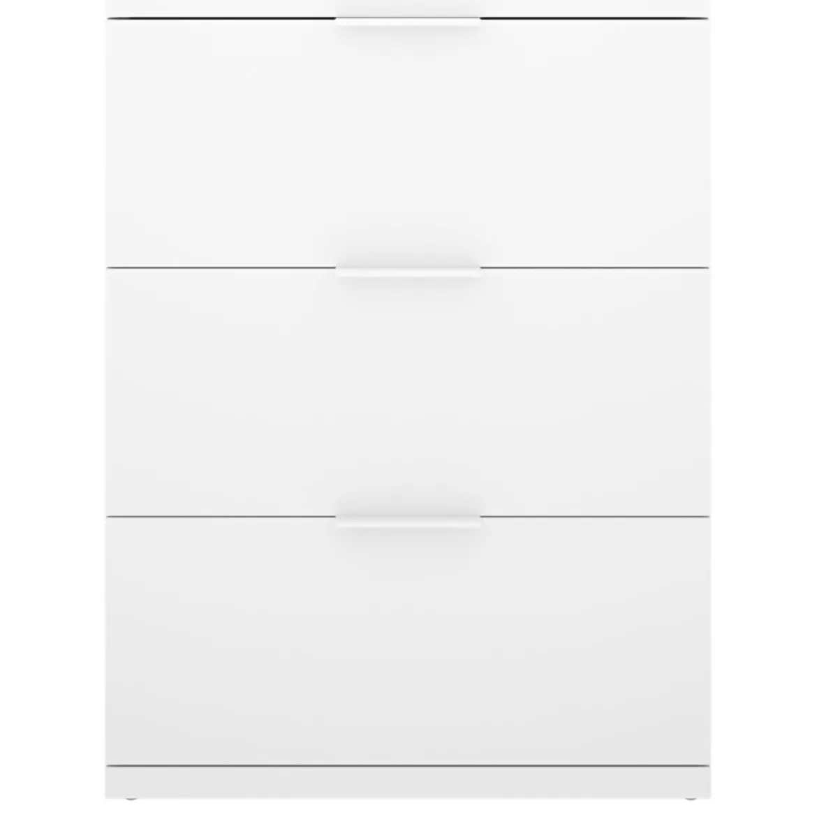 Comodino Bianco un Ripiano 3 Cassetti 34x42x57h cm, Apertura Scorrevole - Sturgis