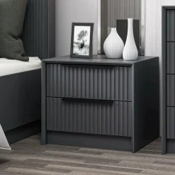 Comodino 2 cassetti antracite 45x45x53h cm - Moke
