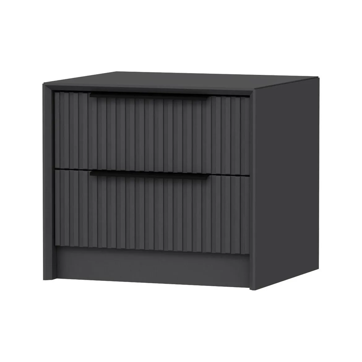 Comodino 2 cassetti antracite 45x45x53h cm - Moke