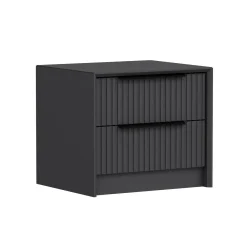 Comodino 2 cassetti antracite 45x45x53h cm - Moke