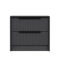 Comodino 2 cassetti antracite 45x45x53h cm - Moke