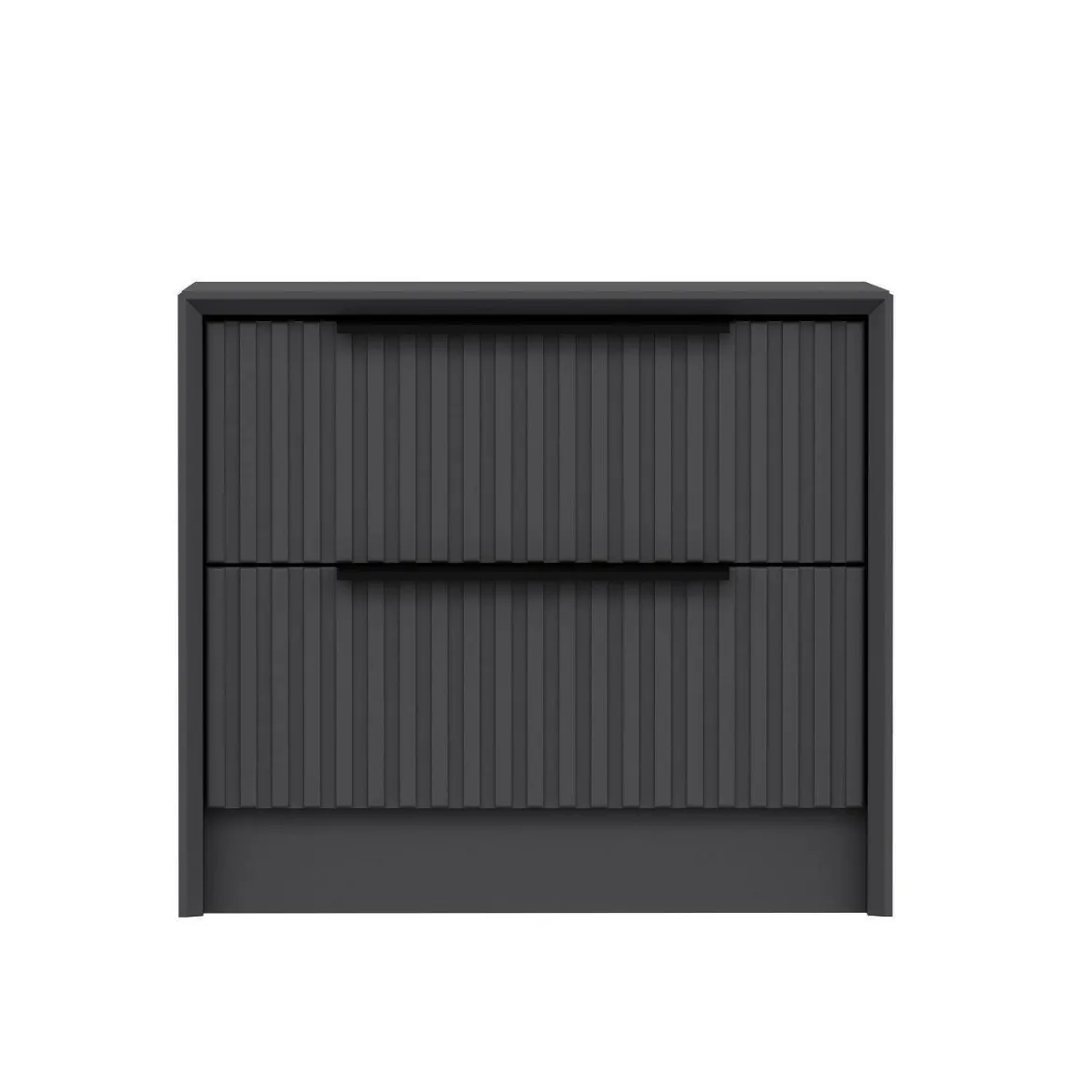 Comodino 2 cassetti antracite 45x45x53h cm - Moke