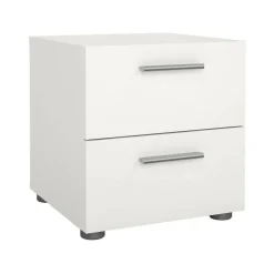 Comodino 2 cassetti bianco 40x40x42h cm - Apolla