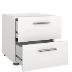 Comodino 2 cassetti bianco 40x40x42h cm - Apolla
