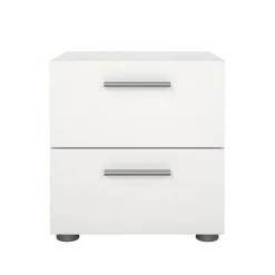 Comodino 2 cassetti bianco 40x40x42h cm - Apolla