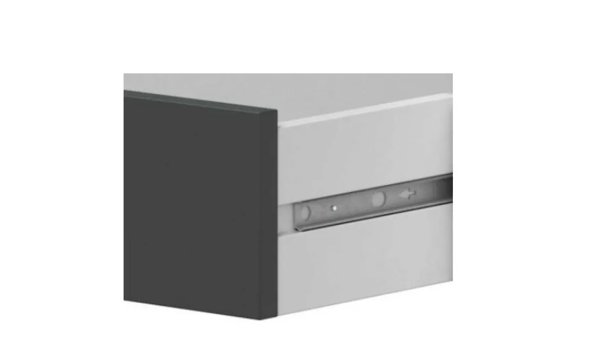 Comodino 3 cassetti legno e antracite 160x40x60h cm - Allan