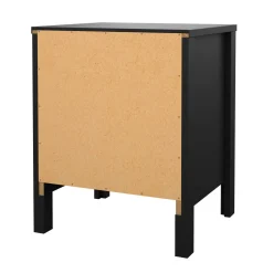 Comodino 2 cassetti nero 43x38x54h cm - Fred