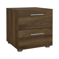 Comodino 2 cassetti noce 40x40x42h cm - Apolla
