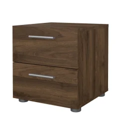 Comodino 2 cassetti noce 40x40x42h cm - Apolla
