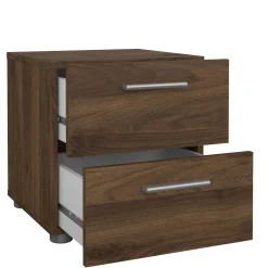 Comodino 2 cassetti noce 40x40x42h cm - Apolla
