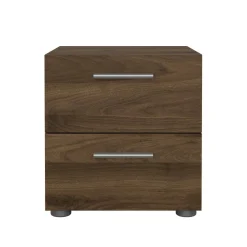 Comodino 2 cassetti noce 40x40x42h cm - Apolla