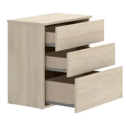 Comodino 3 cassetti rovere 52x34x58h cm - Arnold