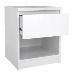Comodino 1 cassetto bianco lucido 40x40x49h cm - Scolastica