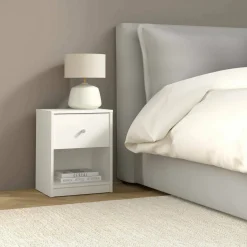 Comodino 1 cassetto bianco 37x30x48h cm - Kastri