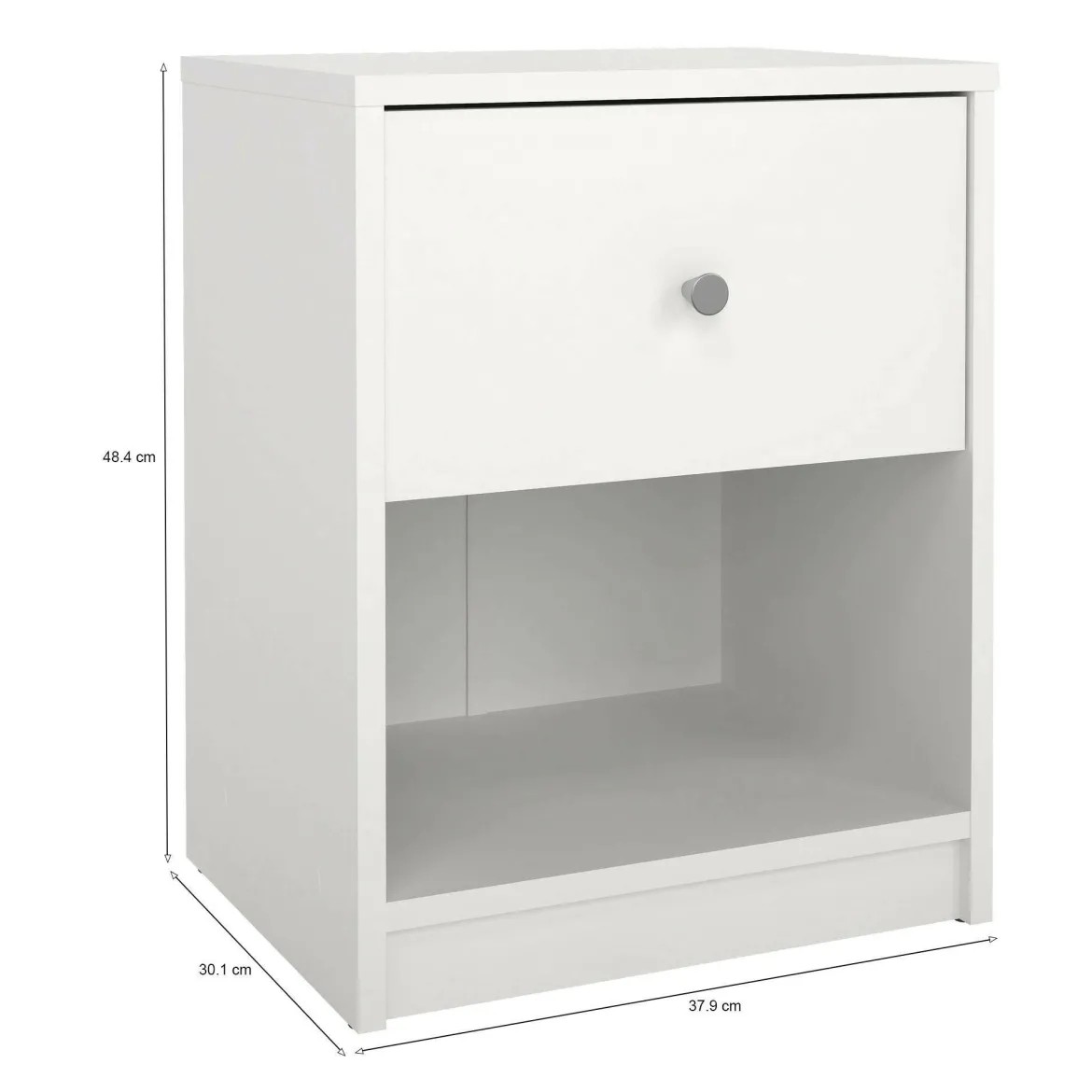 Comodino 1 cassetto bianco 37x30x48h cm - Kastri