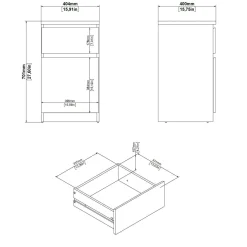 Comodino 1 cassetto rovere 40x40x70h cm - Delfini