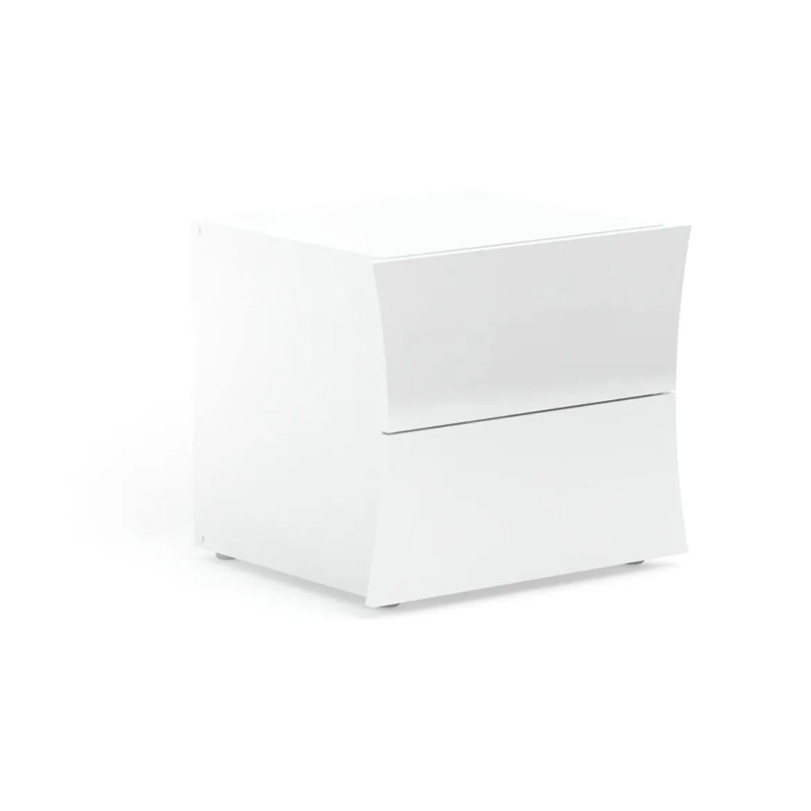 Comodino chic bianco lucido 50x40x41h cm - Aku