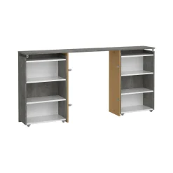 Comodino classico cemento e bianco lucido 164x26x79h cm - Delfino