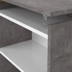 Comodino classico cemento e bianco lucido 164x26x79h cm - Delfino