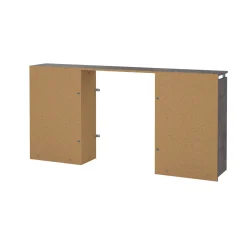 Comodino classico cemento e bianco lucido 164x26x79h cm - Delfino