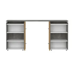 Comodino classico cemento e bianco lucido 164x26x79h cm - Delfino
